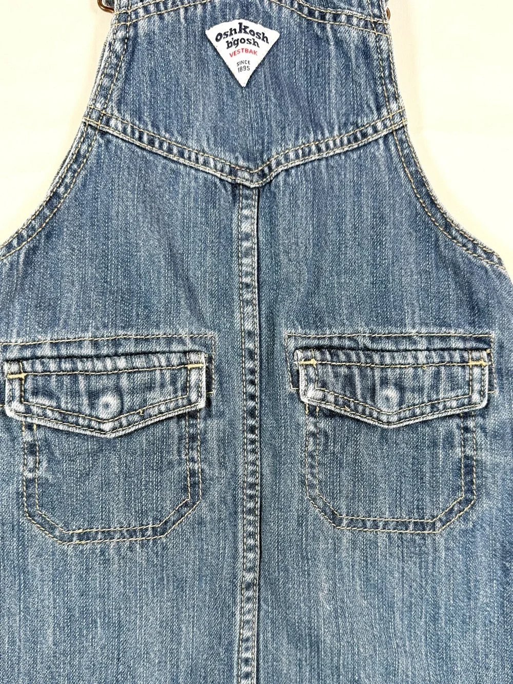 VINTAGE OSHKOSH B’GOSH Girls Vestbak Denim Jumper Dress 4T Y2K Workwear Western